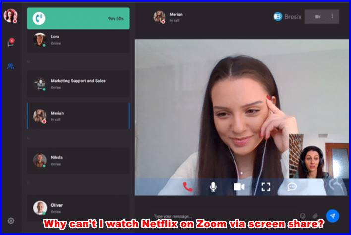 Why can't I watch Netflix on Zoom via screen share?